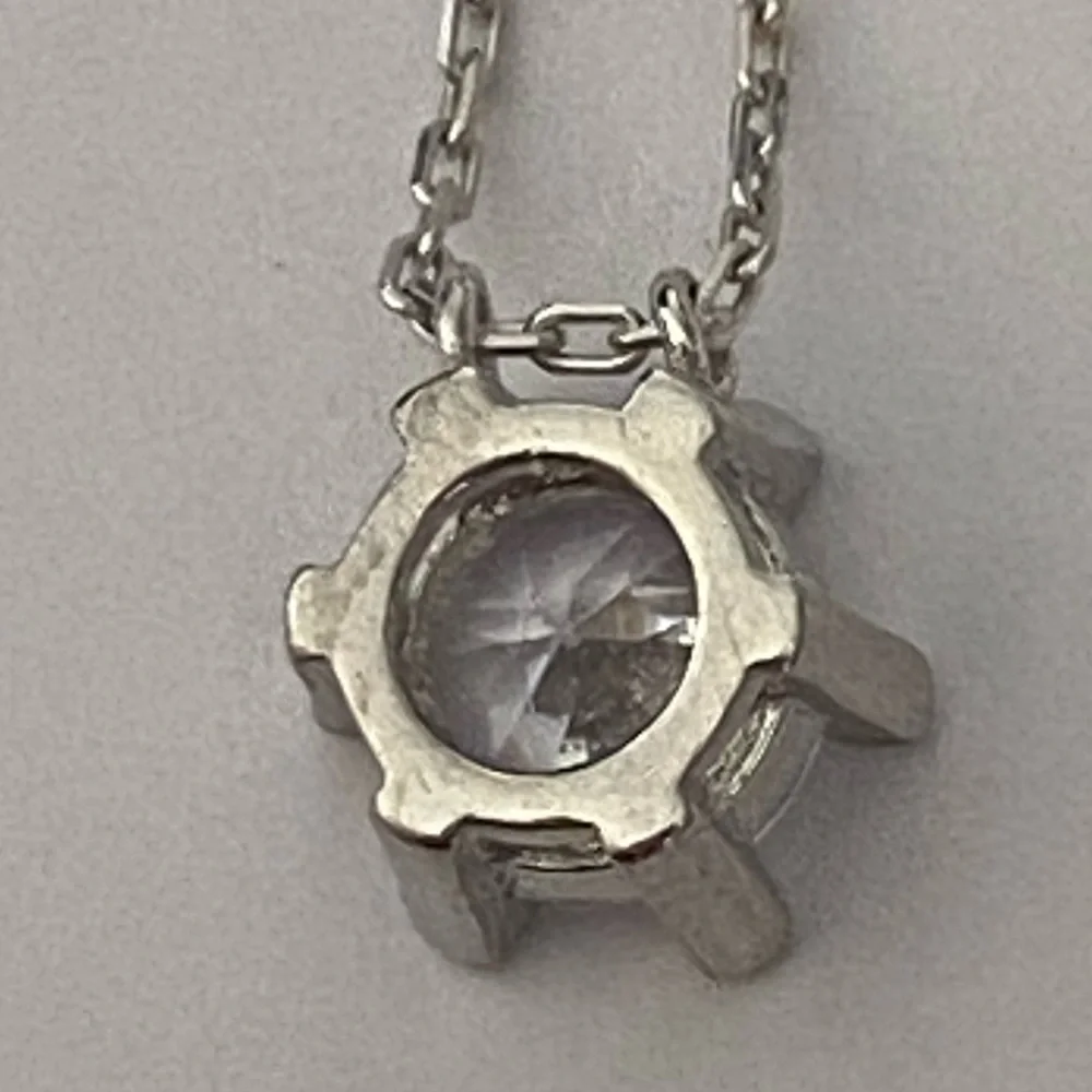 925 silver necklace cz cubic zirconia round stone